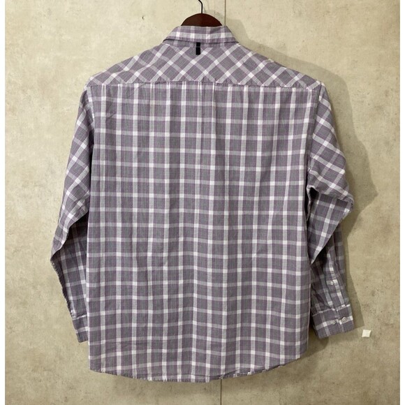 Nicole Miller Men’s XXL Purple Plaid Button Up Shirt Long Sleeve Preppy - Picture 3 of 9